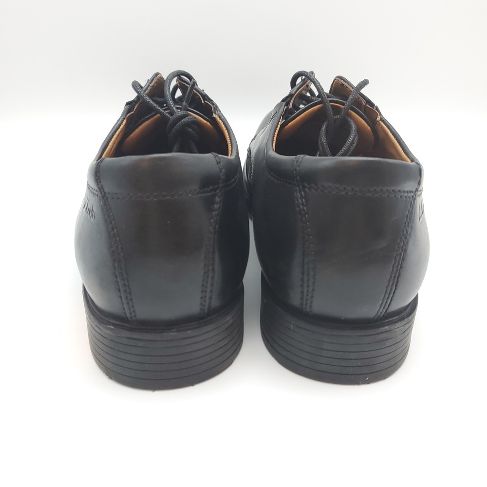 Clarks Tilden Cap Black Leather Oxford Dress Shoes Men's Size 8.5 - Picture 8 of 11